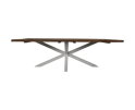 Rechthoekige tafel tuin - 200x100x76 - Naturel/wit - Teak/metaal