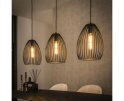 Hanglamp 3L stripe metal - Zwart bruin