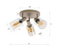 Plafondlamp Sepiora rond 3L - Beige