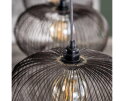 Hanglamp 4x Ø35 disk wire copper twist - Zwart nikkel