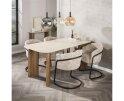 Eettafel 180 curvo Romano - Ceramic Travertine