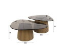 Salontafel set/2 driehoekig Tinto - Bronze glass