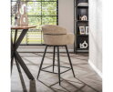 Barstoel draaibaar boucle ronde rug VPE2 - Boucle zandkleur