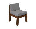 Tuinstoel Aruba incl. kussenset - 68x67x75 - Naturel/wit - Teak