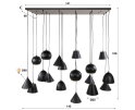 Hanglamp Modulo XXL metaal 18 lampen - Artic zwart