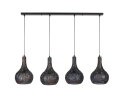 Hanglamp Armor kegel 4- lichts - Zwart bruin