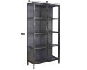 Vitrinekast Rift metal 2 deuren - Gun metal