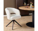 Eetkamerstoel Demi | Off White | Poot Black | Met armleuning