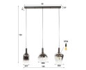 Hanglamp 3L mix grey shaded - Artic zwart