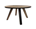 Ronde eettafel Milano - ø140x76 - Naturel/zwart - Acaciahout/metaal