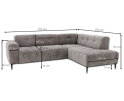 Hoekbank Viano rechts stof Bella 15 Donkergrijs gem&ecirc;leerd - 255x200x84 cm - modern