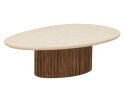 DTP home Lagoon salontafel organisch teakhout en Mortex naturel / beige - 120 x 75 x 35 cm