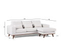 3 seater sofa CL L+R, fabric Melva 02, M460 beige