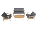 NARVIK LOUNGE SET - LIGHT TEAK LOOK / ROYAL ANTHRACITE