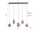 Hanglamp Altura 5L - Sienna bruin-frosted
