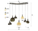 Hanglamp 4+3L Cluster - Sienna brown
