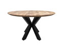 Eettafel Zurich rond - ø140x76 - Oakland tafelpoten - Acaciahout/metaal