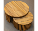Tuin Bijzettafel Negara Teak Set Van 2