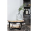 Salontafel Paras Rond mangohout 70x70x35 CM - Bijzettafel - Woonkamer - Duurzaam - Metaal - Naturel