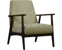 Fauteuil Fenna stof Stella Natural 1 beige met houten armleuningen