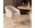 Eetkamerstoel Bella | Beige | Poot Sand | Met armleuning