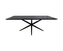 Eettafel Zurich rechthoekig - 200x100x76 - Zwart - Acaciahout/metaal