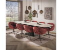 Eetkamerstoel Cavo draaibaar met armleuningen - Delviro bordeaux rood-bruin
