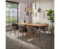Eettafel Wave Deens ovaal Centrale poot mangohout 215x105 cm - Zandkleur