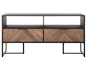 TV stand Criss Cross small, 2 drawers, 2 open racks,60x120x40 cm, mixed wood
