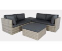 ALMADIA MODULO LOUNGE CORNER SET  -  NATURAL KOBO GREY -  DARK GREY