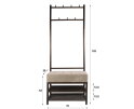 Garderobebank Luno 70 - Drift brown