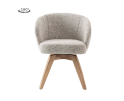 Tower Living Brescia Armstoel - fabric Puente 06 beige white (draaibaar)