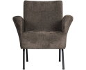 Muse Fauteuil Grof Geweven Stof Grijs/bruin - BePureHome