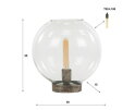 Tafellamp 1L clear glass - Zwart nikkel