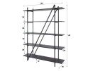 Wandkast 140cm 5 laags Piega - Grijs