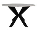 Eettafel rond marmer - ø120x76 - Wit/zwart - Marmer/metaal