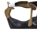 Fleshouder eend - 33x15x26 - Zwart - Teak/bamboe