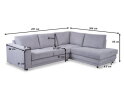 Hoekbank Livaro Antraciet - Zoom 21 Ribstof &ndash; Ottomane Rechts &ndash; 261x204 cm