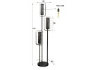 Vloerlamp Mesh rotate 3 lampen - Artic zwart