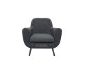 JONAH ARMCHAIR (000314)  -  STEEL DARK GREY & POWDER COATED ANTHRACITE (LEGS)