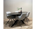 Eettafel Oslo Acasia Zwart Ovaal 240 cm kopen? | Meubelplaats.nl