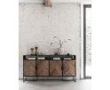 Dresser Criss Cross No.2, 4 doors, open rack,100x200x40 cm, mixed wood
