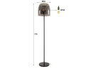 Vloerlamp 1L drift glass - Smoke grey glas