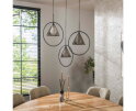 Hanglamp 3L ring getrapt tapse kap (G9) - Smoke grey glas