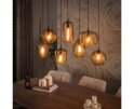 Hanglamp Chevron 4+3L - Smoke bruin glas