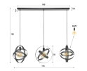 Hanglamp Cosmos mesh 3-Lichts - Artic zwart