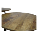 Salontafel Milo set van 3 rond mangohout - Naturel