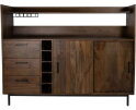 Barkast 160 met 2 schuifdeuren en 3 lades, Mango Brown Walnut - Vrystaat Collection