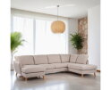 U-bank Lexington Rechts By-Olaf – Stof Inari 22 Beige – Eiken Poten – Royale Hoekbank – 310 x 196 cm