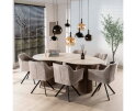 Eettafel Kuho organisch travertin keramiek 215x120 cm - Japandi